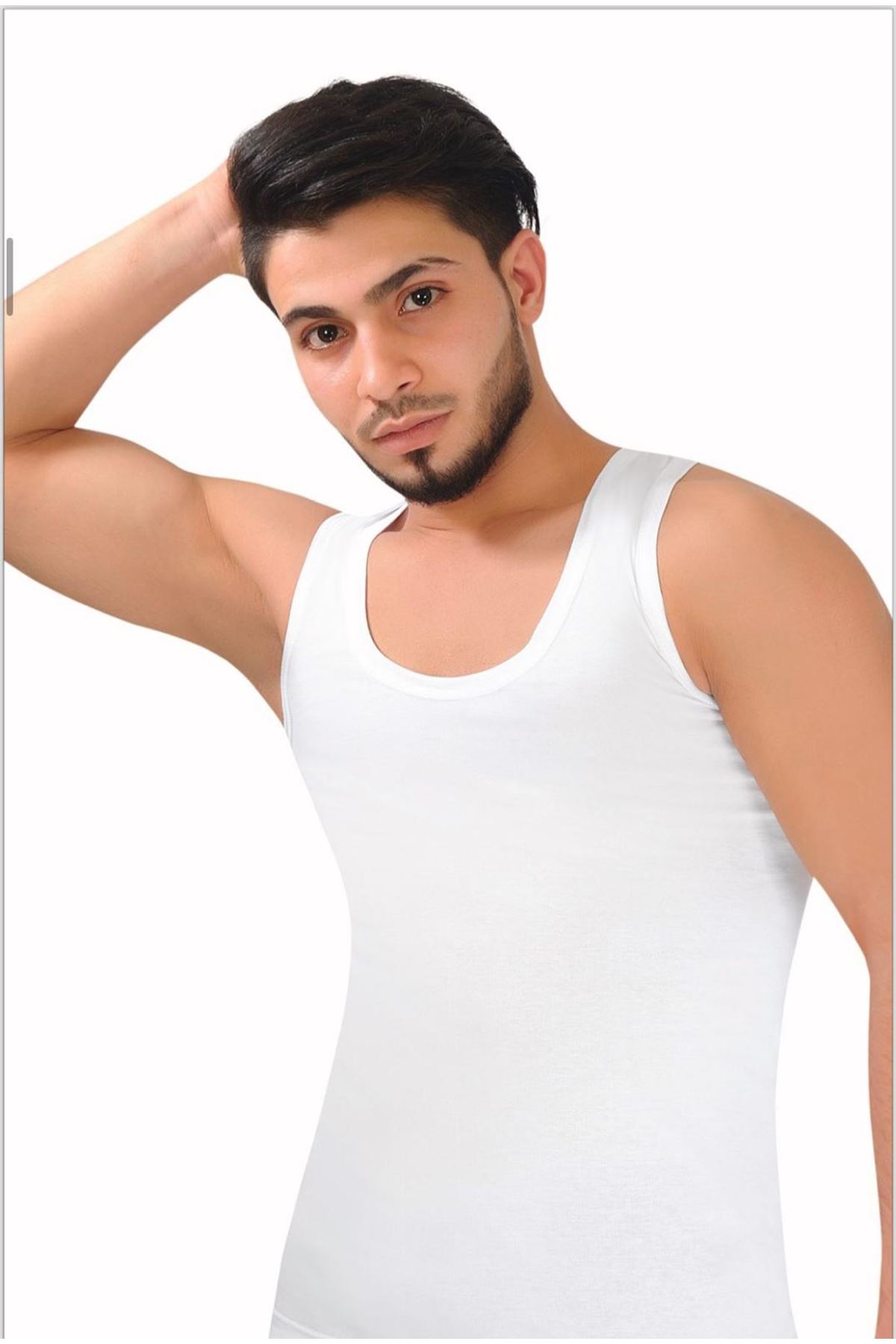 Beyaz Penye 6'lı Erkek Atlet-MEN02